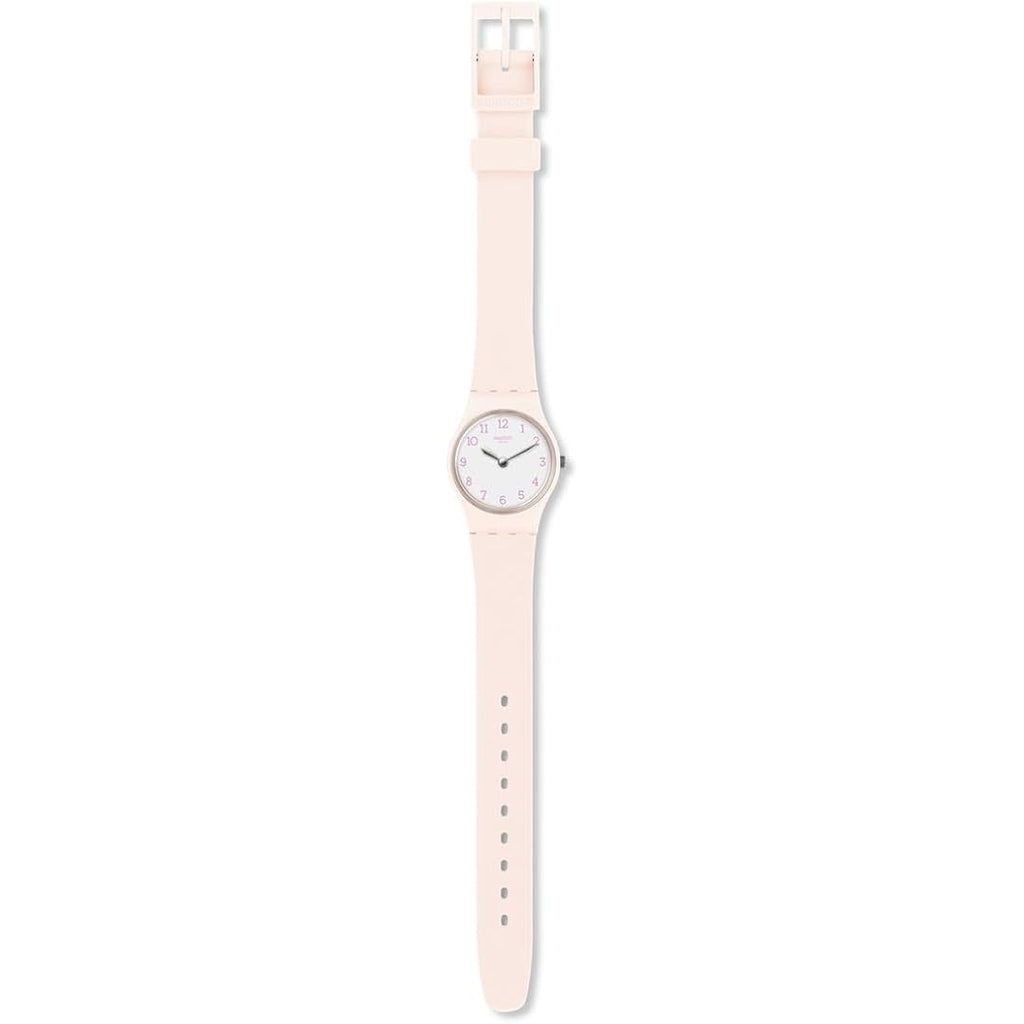 Swatch Lady Women'S Watch Casual Polymer Pink Quartz Waterproof Pinkbelle