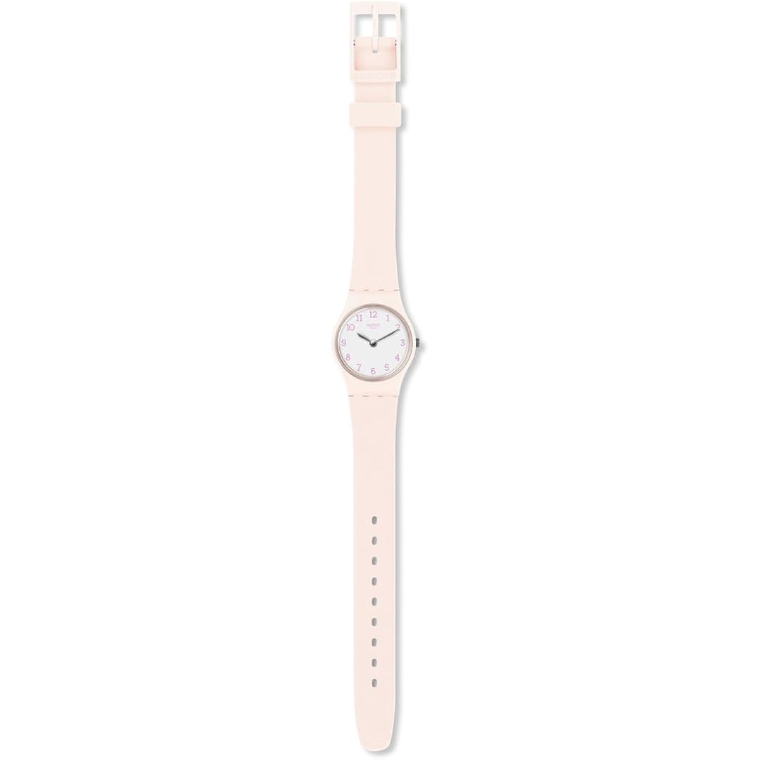 Swatch Lady Women'S Watch Casual Polymer Pink Quartz Waterproof Pinkbelle