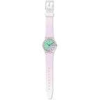 Swatch Gent Women'S Watch Casual Polymer White Quartz Waterproof Ultrarose