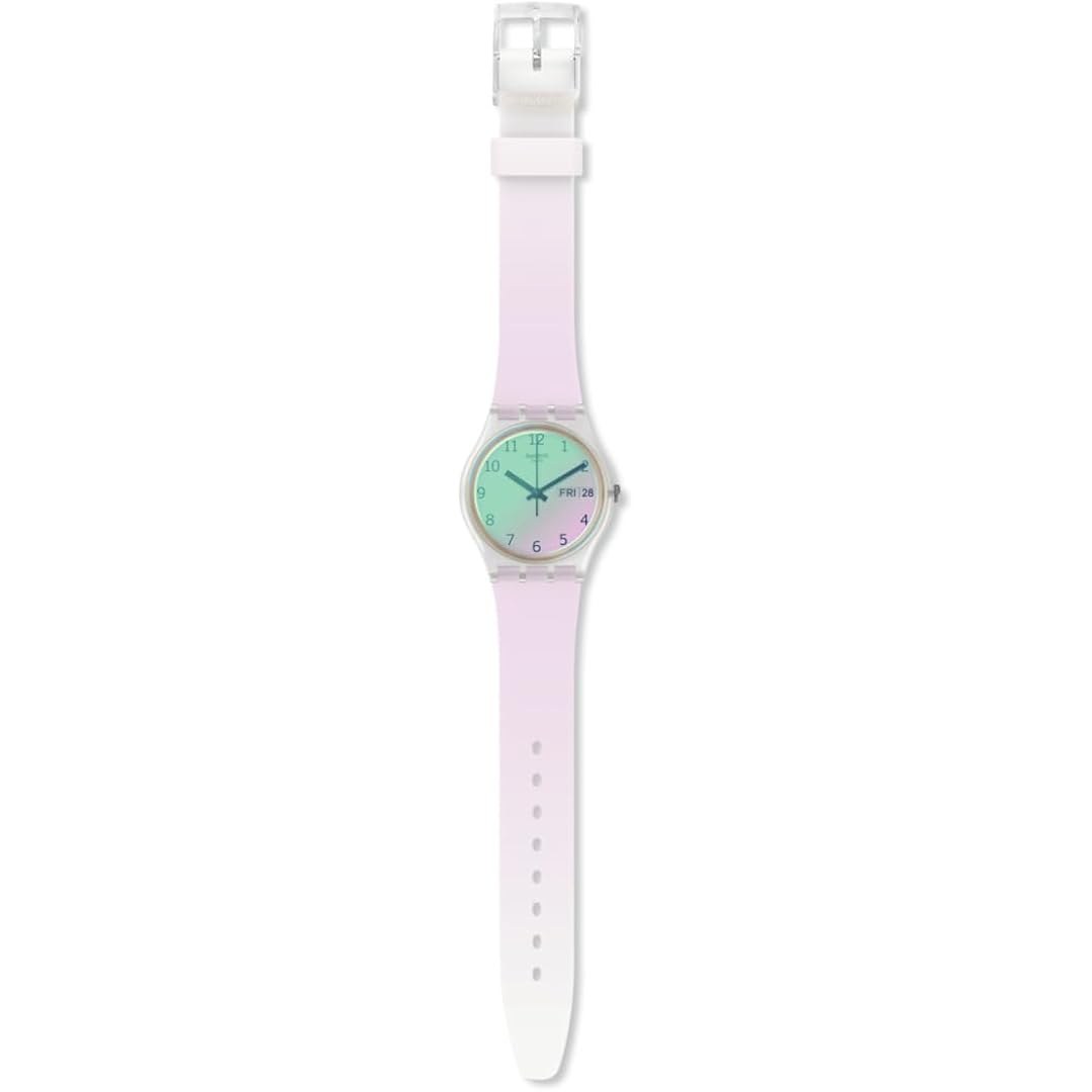 Swatch Gent Women'S Watch Casual Polymer White Quartz Waterproof Ultrarose
