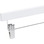 Amazon Basics Durable Wooden Pants And Skirt Hangers With Clips, Closet Organizer, White, 10-Pack