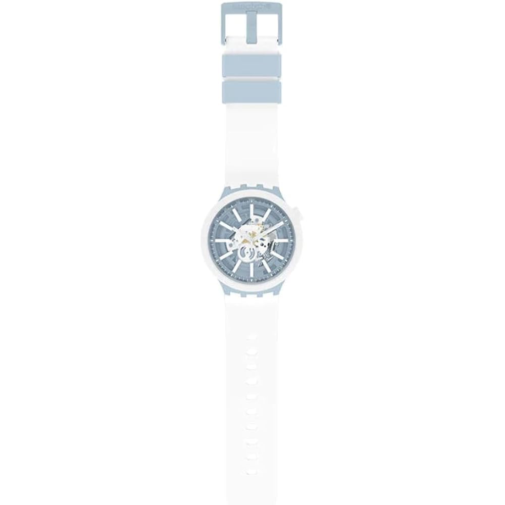Swatch Big Bold Bioceramic Lacquered Unisex Watch Casual Plastic White Automatic Waterproof Whice