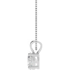 0.5 to 10 Carat 14K White Gold Lab Grown Diamond Solitaire Pendant Necklace, Round Cut Solitaire, 4-Prong Setting, Jewelry for Women (E-F, VS)