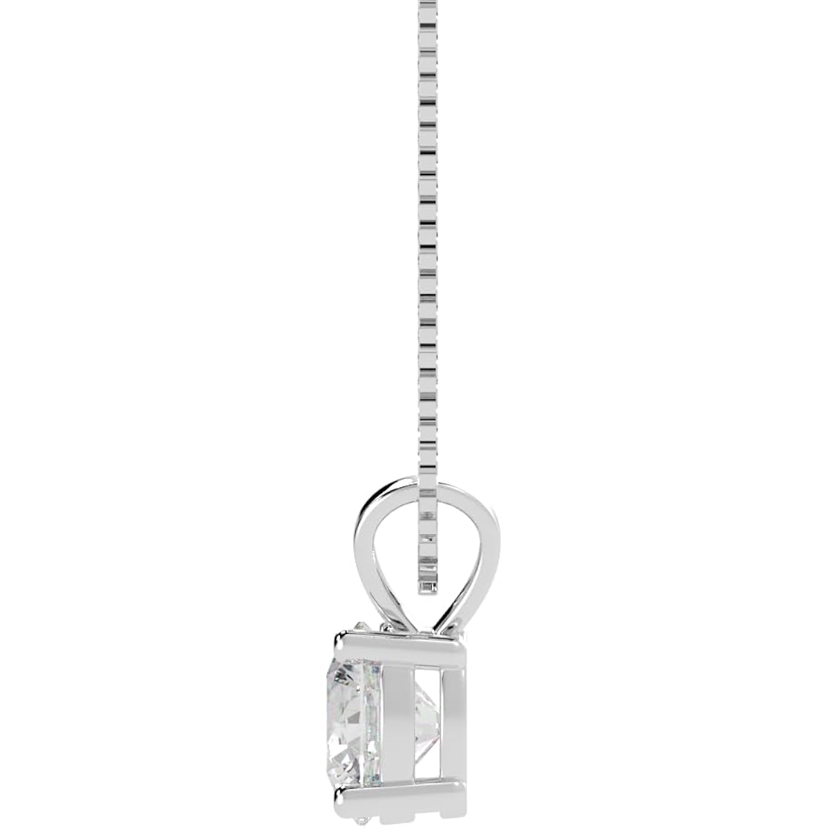 0.5 to 10 Carat 14K White Gold Lab Grown Diamond Solitaire Pendant Necklace, Round Cut Solitaire, 4-Prong Setting, Jewelry for Women (E-F, VS)