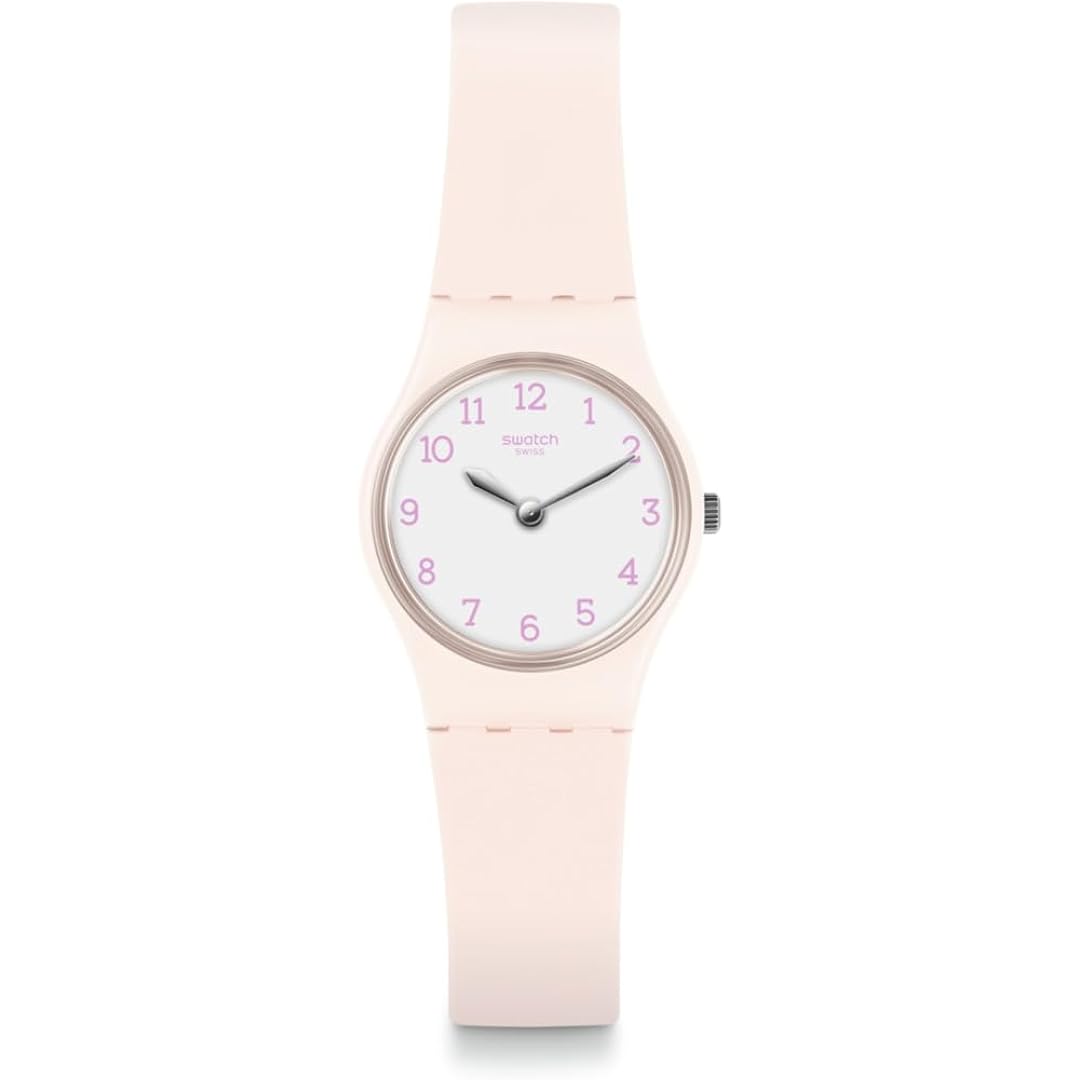 Swatch Lady Women'S Watch Casual Polymer Pink Quartz Waterproof Pinkbelle