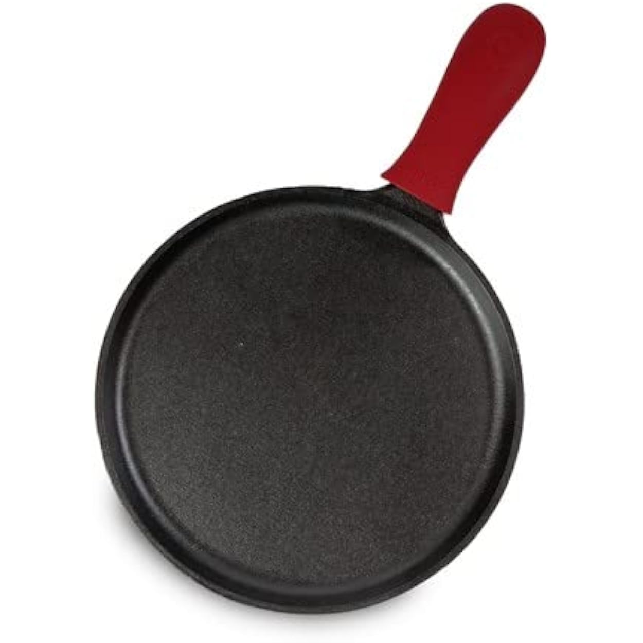 Lodge Cast Iron Griddle and Hot Handle Holder, 10.5", Black/Red