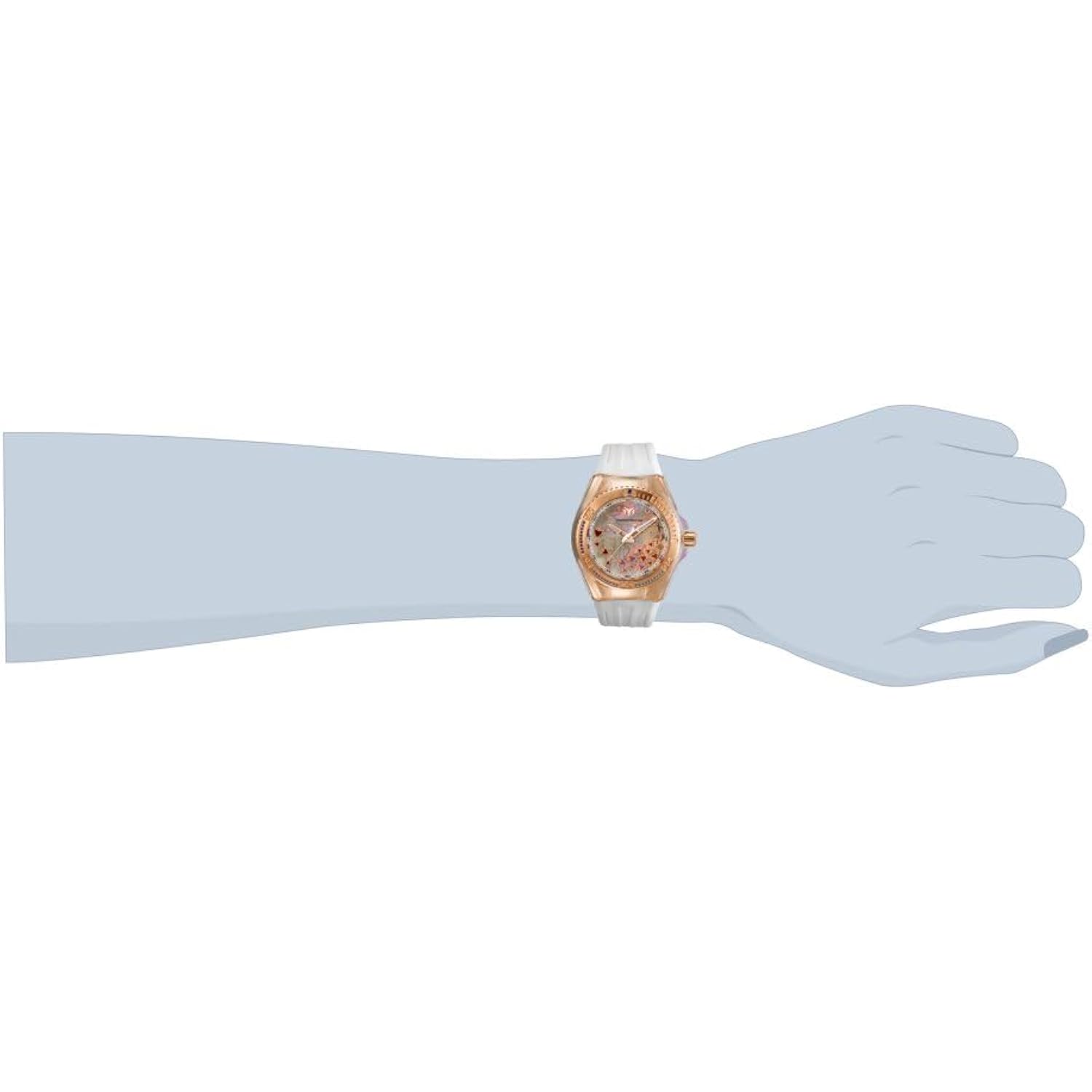 Technomarine Women'S Cruise Dream Stainless Steel Quartz Watch With Silicone Strap, White, 26 (Model: Tm-119021)