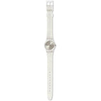 Swatch Lady Women'S Watch Casual Polymer Transparent Quartz Waterproof Silver Glistar Too