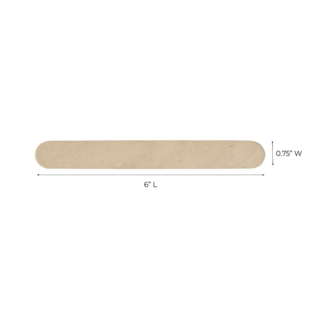 ForPro Professional Collection Premium Wood Applicators, Non-Sterile, Hair Removal Waxing Sticks, Large, 6" L x .75" W, 6 Inch, 500 Count (Pack of 1)