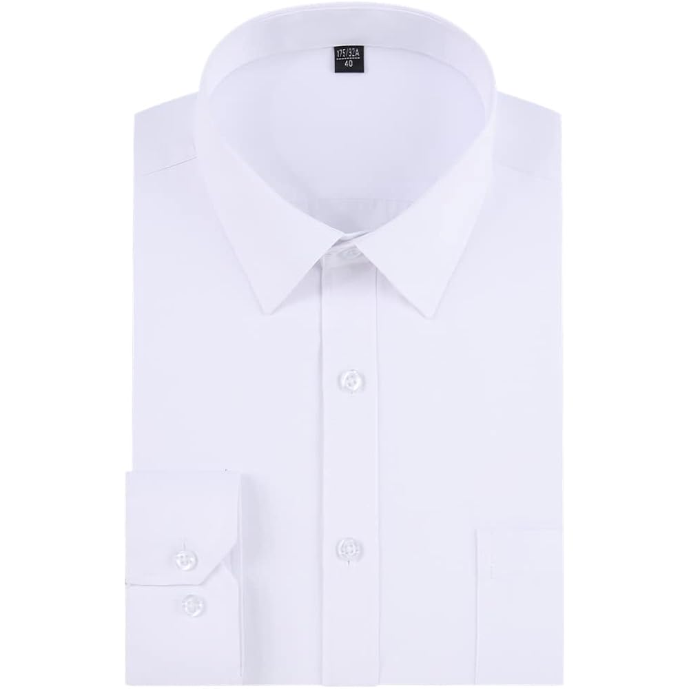 Long Sleeve Dress Shirts For Men - Regular-Fit Casual Button-Down Shirt With Pockets
