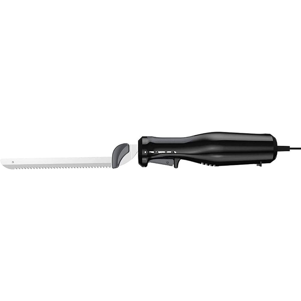 Black+Decker Comfort Grip Electric Knife with 7-Inch Stainles Steel Blades & Safety Lock Button, Ideal for Carving, Slicing & Cutting Meats, Turkey Bread & Craft Foam, Dishwasher Safe