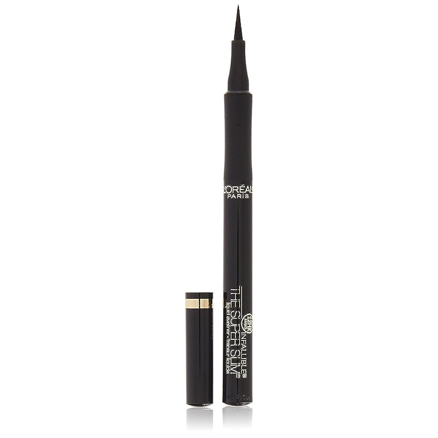 L'Oreal Paris Makeup Infallible Super Slim Long-Lasting Liquid Eyeliner, Ultra-Fine Felt Tip, Quick Drying Formula, Glides On Smoothly, Black, Pack Of 1
