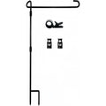 Garden Flag Pole Stand Holder, Garden Flags For Outside With Flag Stopper And Clip Waterproof Powder-Coated Paint For Flag Pole Holder For Outside House,Yard Flags For Outside