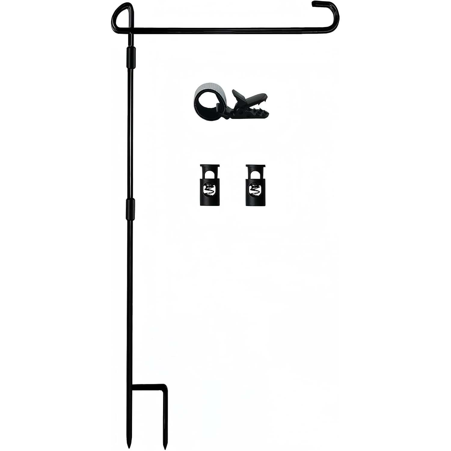 Garden Flag Pole Stand Holder, Garden Flags For Outside With Flag Stopper And Clip Waterproof Powder-Coated Paint For Flag Pole Holder For Outside House,Yard Flags For Outside