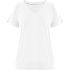 Imily Bela Womens V Neck Short Sleeve T-Shirt Loose Fit Solid Color Basic Tee Lightweight Non-Sheer Summer Tunic Tops