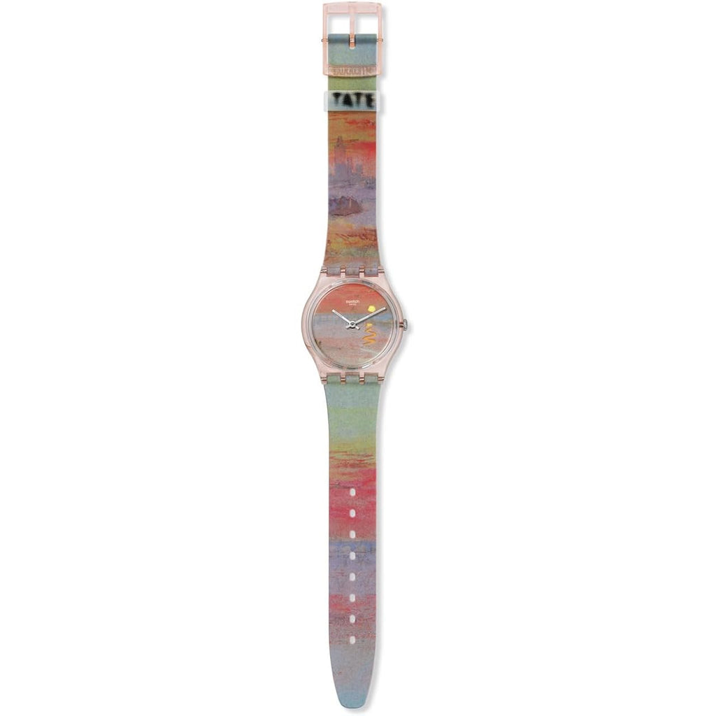 Swatch Gent Biosourced Unisex Watch Casual Polymer Pink Quartz Waterproof Turner'S Scarlet Sunset