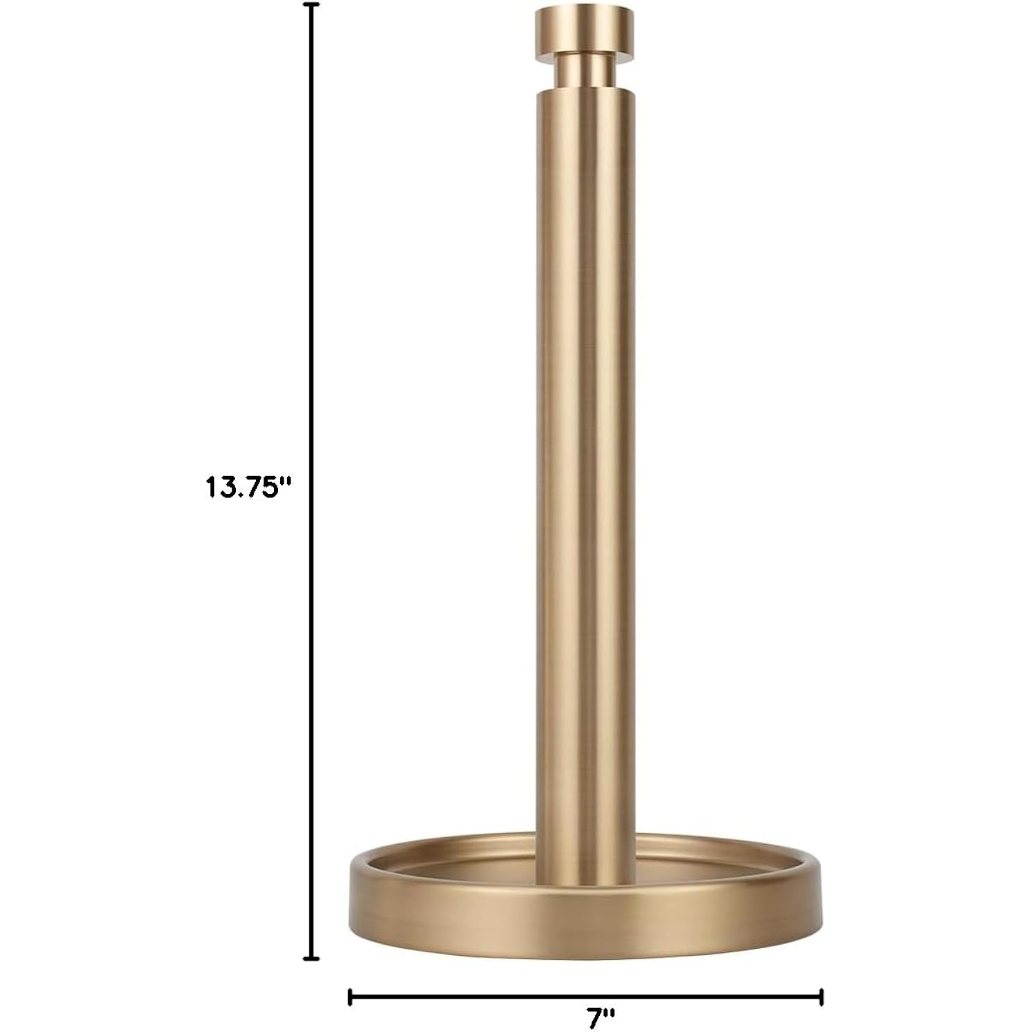Ivilon Countertop Paper Towel Stand - Steady And Easy Tear - Fits All Paper Towel Rolls - Warm Gold
