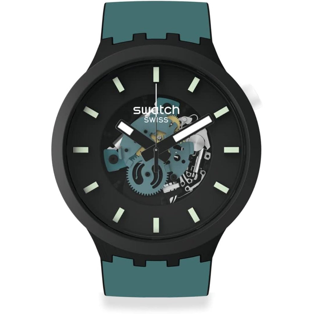 Swatch Big Bold Bioceramic Lacquered Unisex Watch Casual Polymer Black Automatic Waterproof Night Trip