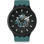 Swatch Big Bold Bioceramic Lacquered Unisex Watch Casual Polymer Black Automatic Waterproof Night Trip