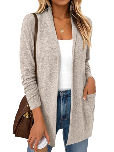 LILLUSORY Cardigan for Women Lightweight Cardigans Fall Fashion Outfits | Open Front Long Cardigan with Pockets, Business Casual Travel Outfits
