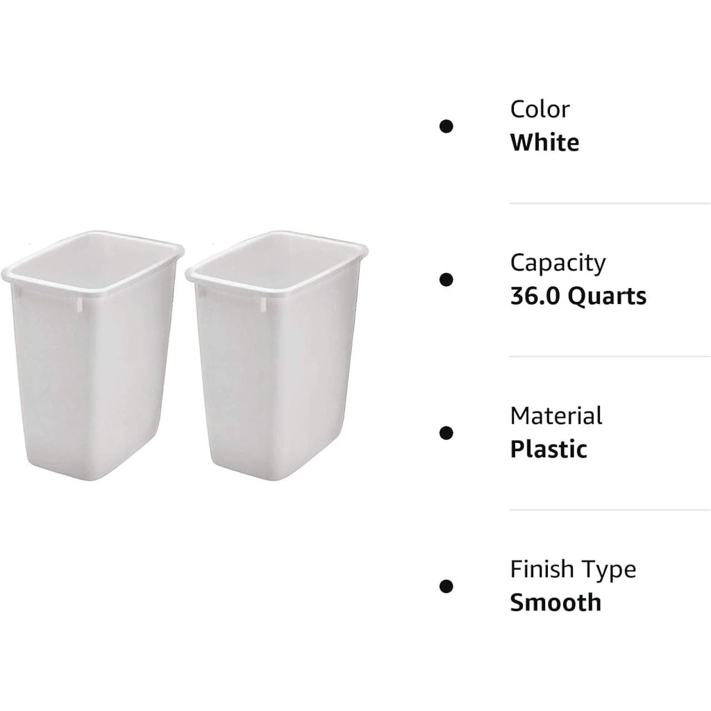 Rubbermaid 2806Tp-Wht 36Qt Open Wastebasket, White (Pack Of 2)