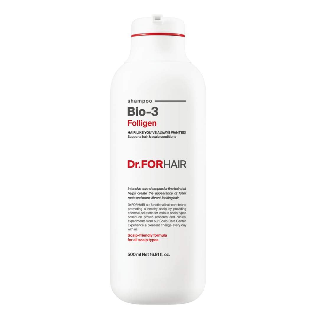 Dr.Forhair Folligen Bio-3 Shampoo | Korean Hair Care | Clarifying, Volumizing & Root Boost | For Hair Thickening & Fuller Looking, 16.91 Fl Oz