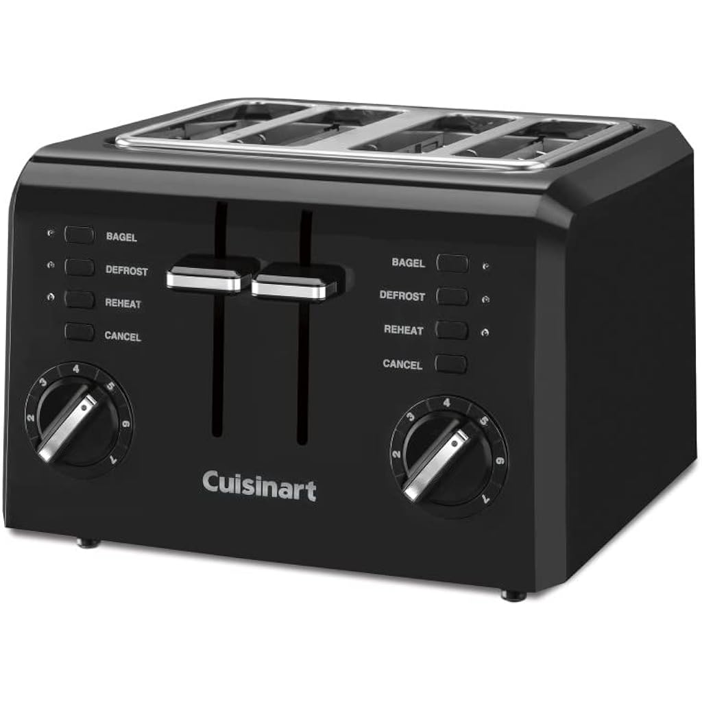 Cuisinart 4-Slice Compact Plastic Toaster, Black, CPT-142BKP1