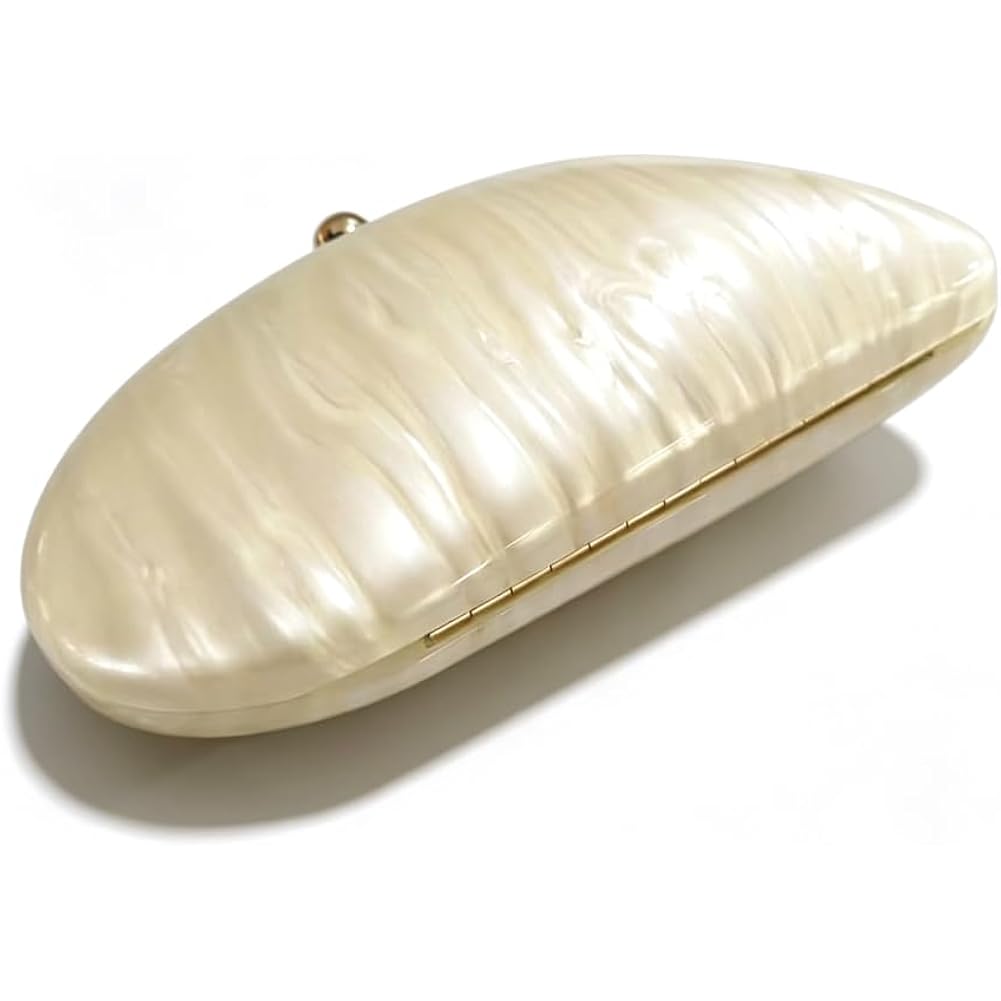 Acrylic Shell Shaped Bag Luxury Marble Clutch Evening Purses for Women Glitter Handbag for Wedding Cocktail Party Prom