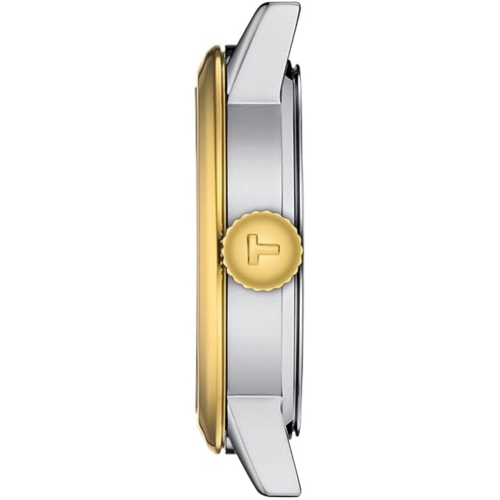 Tissot Womens Classic Dream Lady 316L Stainless Steel Case With Yellow Gold Pvd Coating Quartz Watch, Yellow/Grey Dial (T1292102203100)