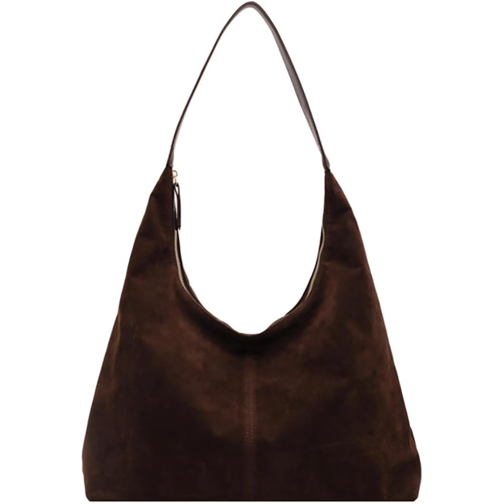 Women’s Trendy Suede Tote Bag Shoulder Bags For Women Fall Underarm Bag Winter Hobo Bag Work Purses Suede Travel Handbag