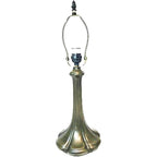 Nouveau Petal Metal Lamp Base, Dark Bronze Finish With Gold Highlights, Nicely Weighted, 17.25" Tall