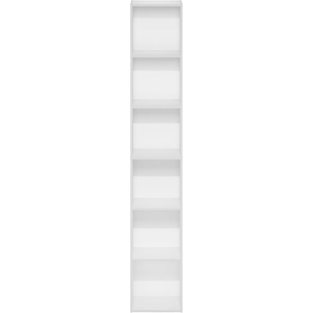 Furinno Luder Book Shelf, 6-Tier Tall Modern Bookshelf, Bookcase With Open Shelves, 9.3 X 12 X 71, For Living Room, Bedroom, Home Office, White