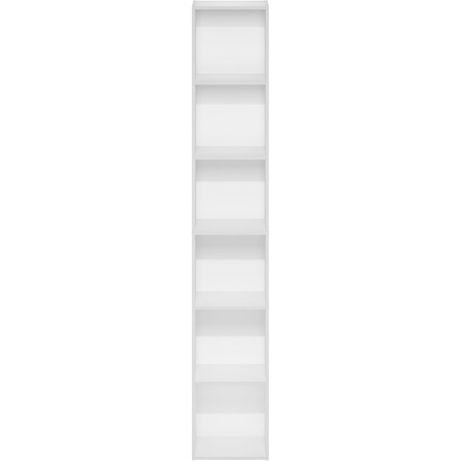 Furinno Luder Book Shelf, 6-Tier Tall Modern Bookshelf, Bookcase With Open Shelves, 9.3 X 12 X 71, For Living Room, Bedroom, Home Office, White