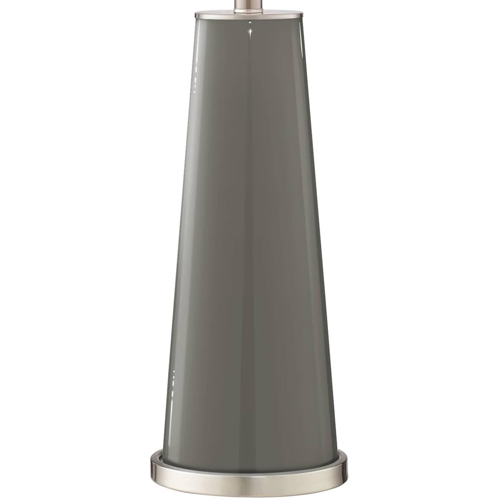 Leo 29 1/2" Tall Table Lamps Set Of 2 Gauntlet Gray Glass Modern | Living Room Bedroom Bedside Nightstand House Office Home Reading Kitchen Entryway Console White Shade End