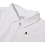 Jekaoyi Mens Summer Casual Long Sleeve Cotton Linen Shirts Button Up Solid Plain Roll-Up Sleeve Beach Shirts