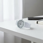Geneva Super Large Stretch Watch Clear Number Easy Read (White)