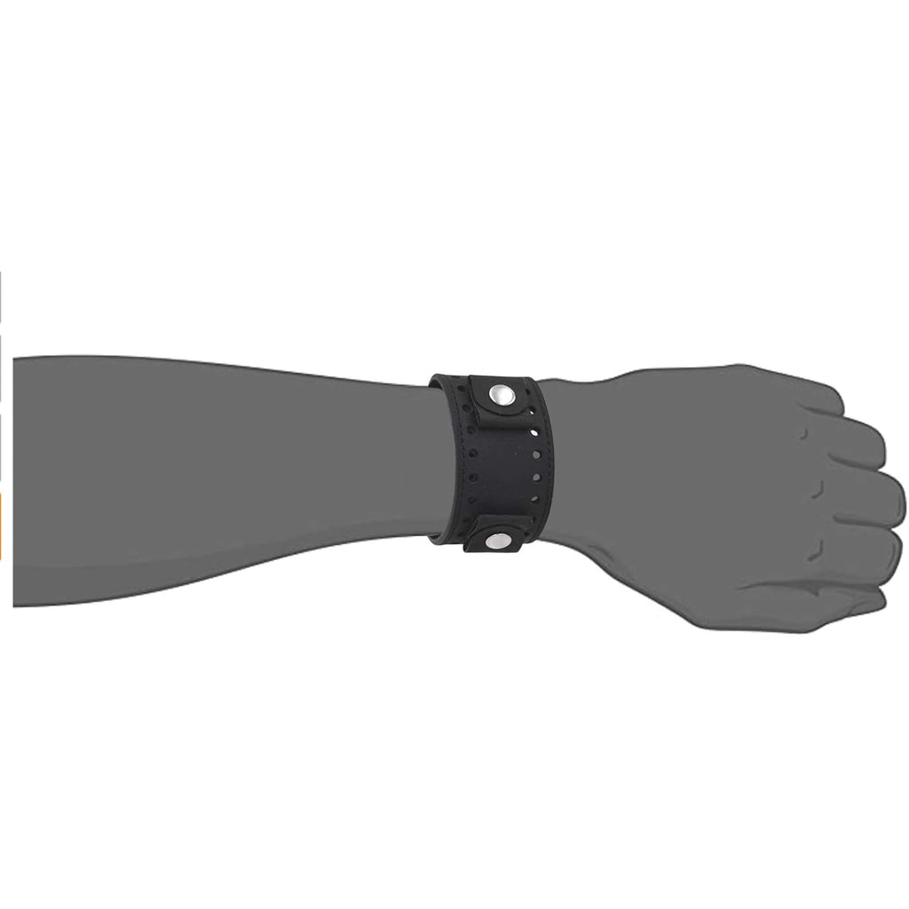 Rev Crazy Horse Leather Strap Lug Width Wide Black Cuff Watch Band Cho-K 20Mm -22Mm