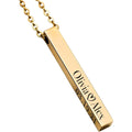 Elosh Customized Elegance 3D Vertical Bar Necklace with Engraved Name Pendant Personalized with your text Custom made