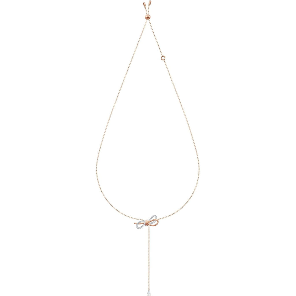 Swarovski Lifelong Bow Necklace and Bracelet Jewelry Collection, Clear Crystals, Rhodium Finish
