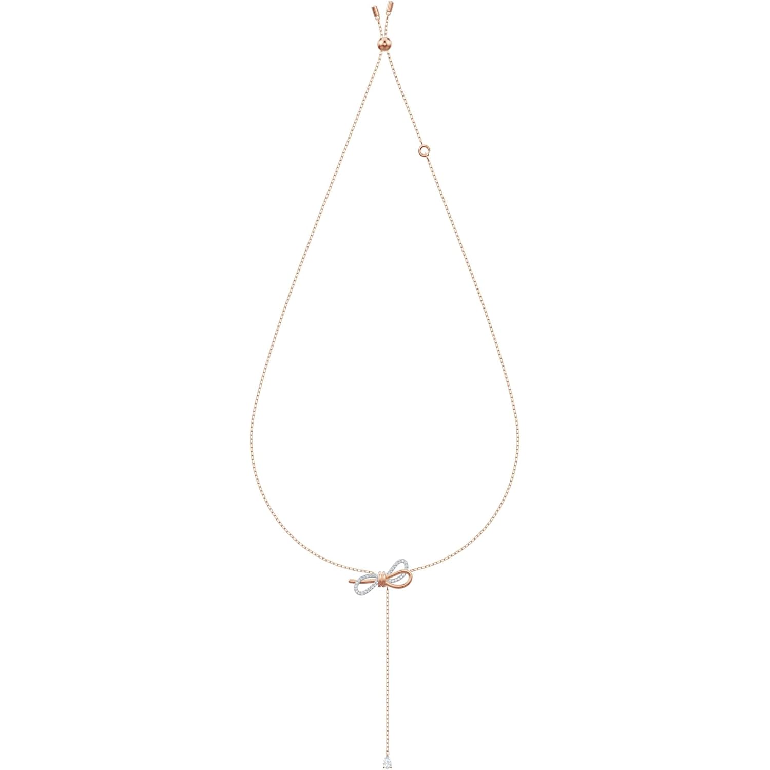 Swarovski Lifelong Bow Necklace and Bracelet Jewelry Collection, Clear Crystals, Rhodium Finish