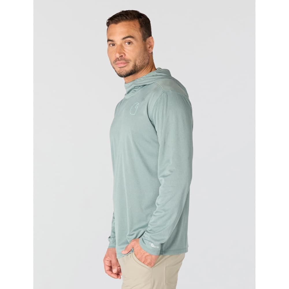 Carhartt Men'S Force Sun Defender™ Lightweight Long-Sleeve Hooded Logo Graphic T-Shirt