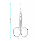 Rounded Stainless Steel Small Facial Hair Scissors, 3.7 Inches - Rounded Tip Scissors for Nose Hair, Mustache, Beard, Eyebrows, Eyelashes & Baby Nails