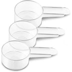3 Pack Tablespoon Measuring Spoons, 1 Tbsp (15 Ml) Plastic Coffee Scoops | Clear Short-Handle 1 Tbsp Scoops For Coffee, Loose Tea, Protein Powder, Spices, Baking Ingredients, And Powdered Supplements.