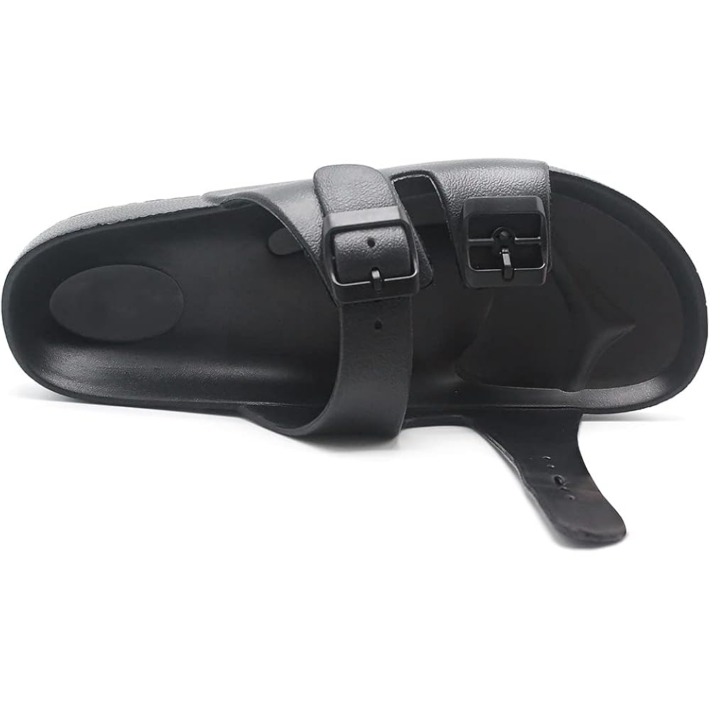 Men’S Lightweight Comfort Slides Double Buckle Slip-On Adjustable Eva Orthopedic Flat Sandals