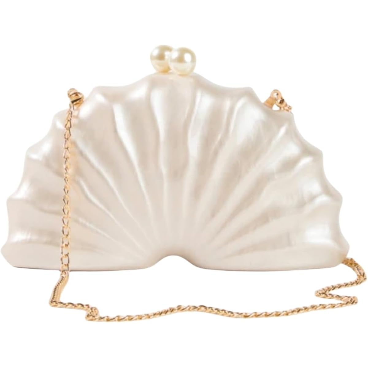 Women Acrylic Shell Shaped Clutch Luxury Marble Acrylic Evening Handbag Unique Chain Shoulder Bag Wedding Party Purses