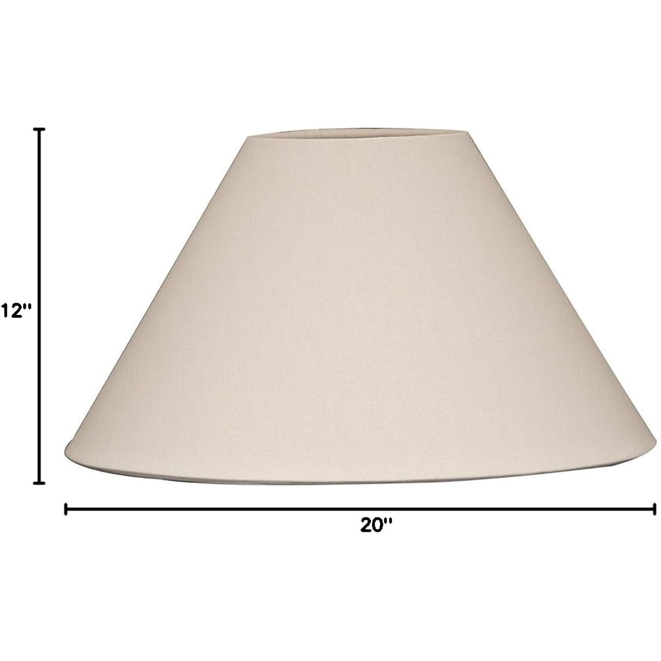 Royal Designs, Inc. Coolie Empire Hardback Lamp Shade, Hb-607-20Lneg, Linen Eggshell, 7 X 20 X 12