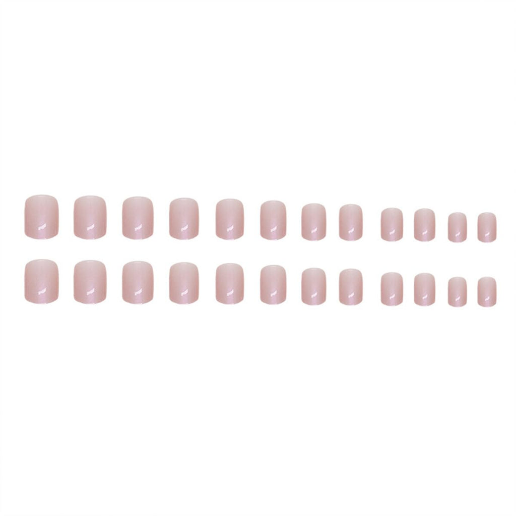 Square Press on Nails Short Fake Nails Press ons Pink False Nails with Designs Glitter Acrylic Glossy Full Cover Glue on Nails Cute Artificial Stick on Nails for Women Decoration 24 Pcs