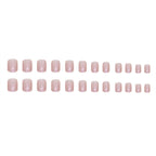 Square Press on Nails Short Fake Nails Press ons Pink False Nails with Designs Glitter Acrylic Glossy Full Cover Glue on Nails Cute Artificial Stick on Nails for Women Decoration 24 Pcs