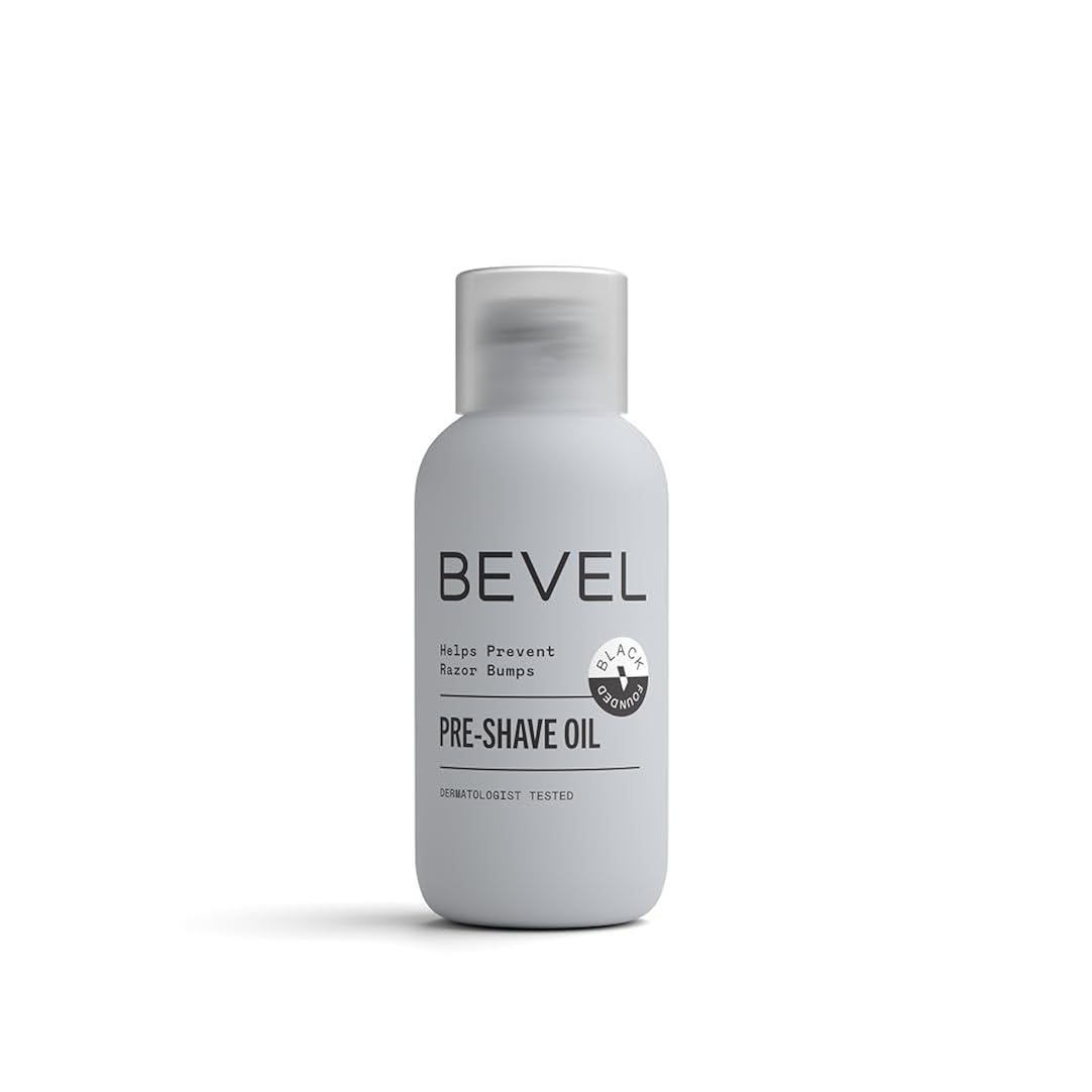 Bevel Pre Shave Oil for Men with Castor Oil, Olive Oil and Tea Tree Oil, Helps Soften Hair and Protect Skin from Irritation and Razor Burn, 2 Fl Oz