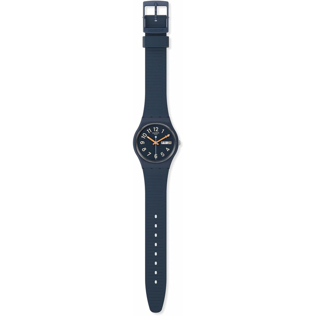 Swatch Gent Biosourced Unisex Watch Casual Polymer Blue Quartz Waterproof Trendy Lines At Night